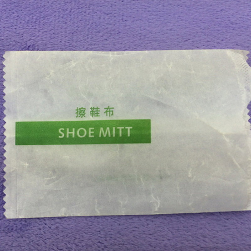 定制賓館酒店客房壹次性用品方型 棉 蠟紙外包裝 擦鞋布生産批發