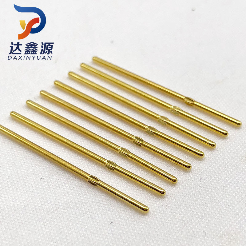 汽车连接器PIN H65环保黄铜镀金 1.0*28.6圆头打卡圆针 打花插针