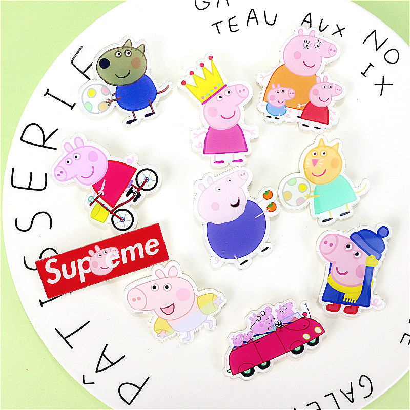 customized Pig pet Accessories student lovely Adorable pet Acrylic Cartoon animal Brooch Pin