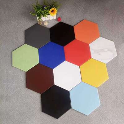 北欧简约瓷砖 六角砖瓷质 浴室墙砖地砖 阳台地砖  黑白灰