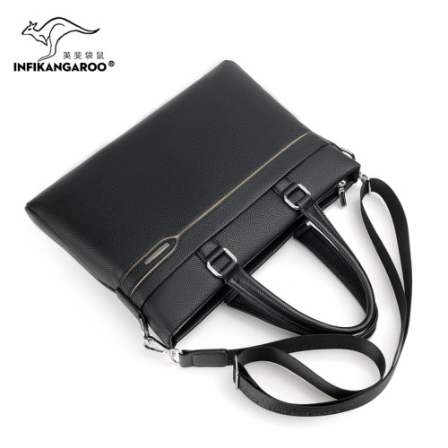Men's bag handbag soft leather large capacity casual cowhide business shoulder crossbody business briefcase men's bag