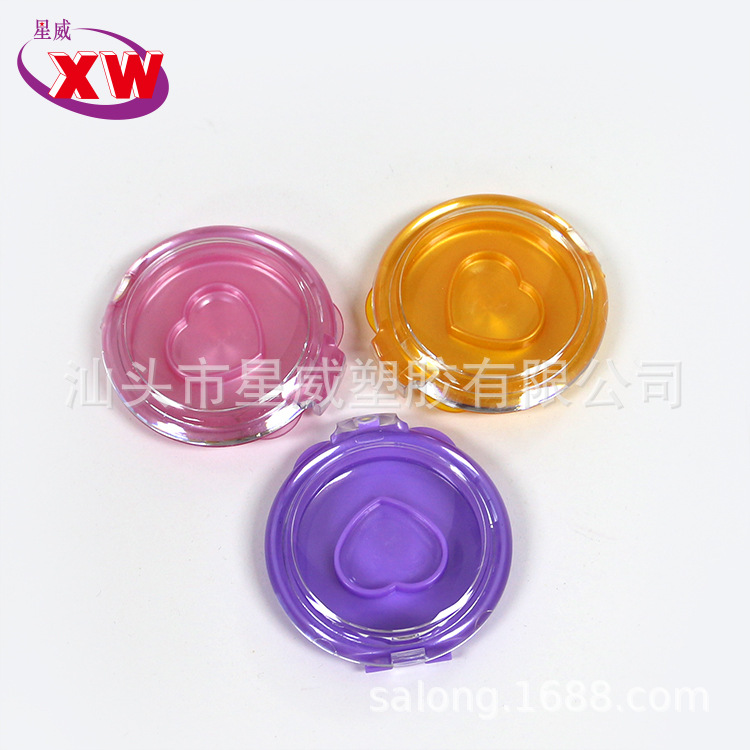 厂家定制圆形内带心型槽腮红眼影盒 美妆包材供应