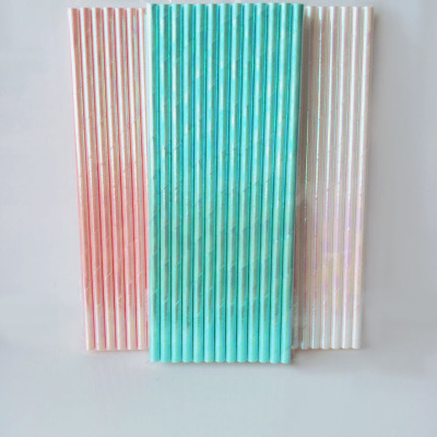 Pearl film straw Or Rainbow Film straw 25 Support a package 6*197