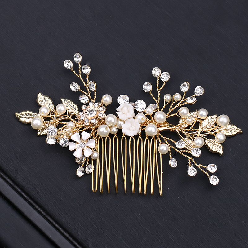 Group inscription hair accessories, golden leaves hair combs, bride hair accessories, wedding ornaments, dress accessories, wholesale