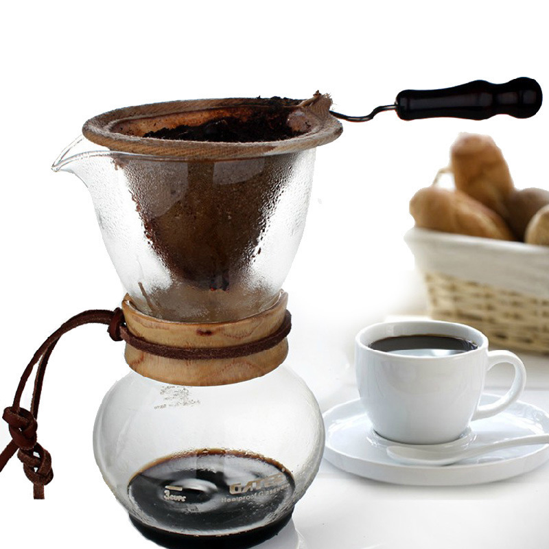 Jitaer High Quality Flannel Filter Drip Coffee Pot Combination Set Coffee Drip Glassware