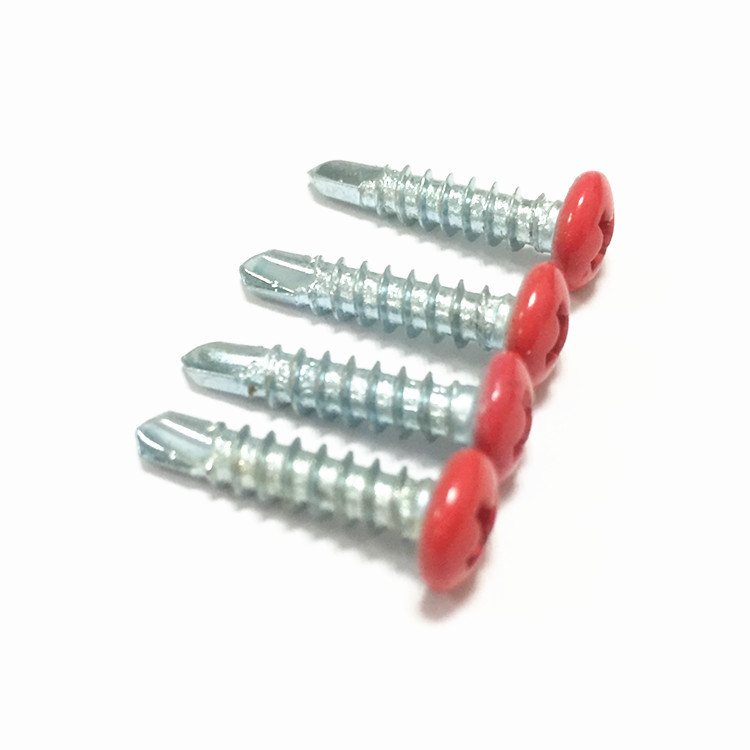 出口品质烤漆螺丝加工厂家 M4.2红色圆头自攻自钻螺丝喷漆螺丝厂