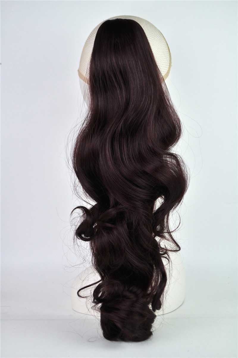 NEWLOOK peluca cola de caballo cabello largo natural rizado mechón de pelo clip de agarre peluca de cola de caballo