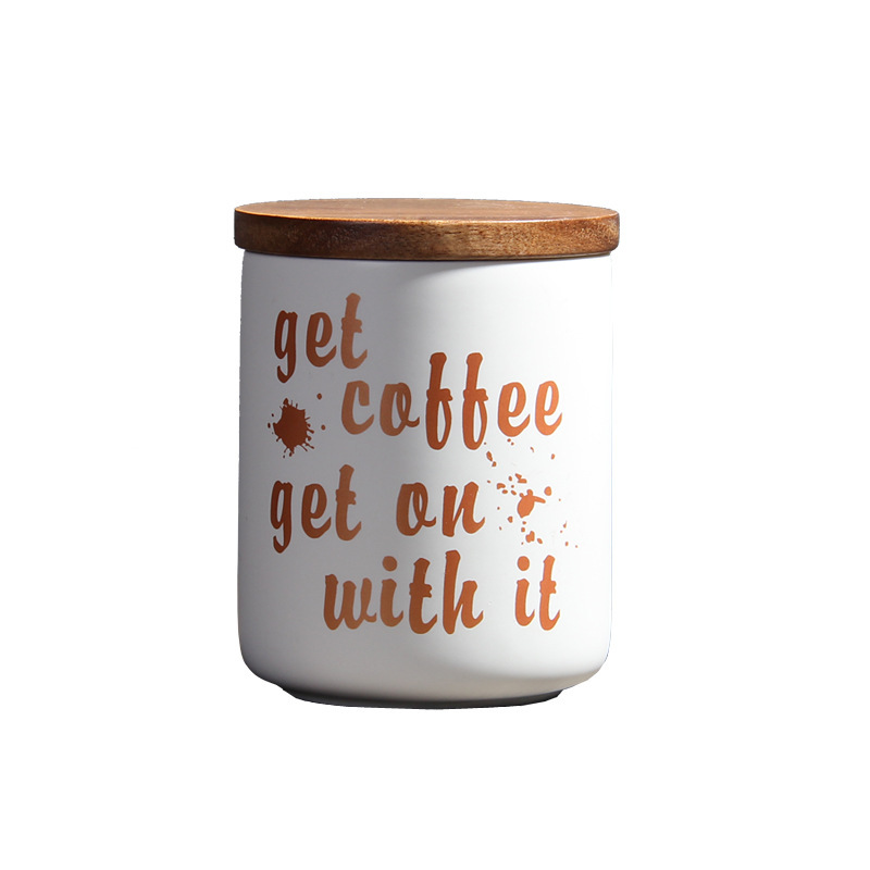 Nórdico creativo tarro de almacenamiento de cerámica con tapa sellada tarro de almacenamiento de cocina té café tarro decoración del hogar al por mayor