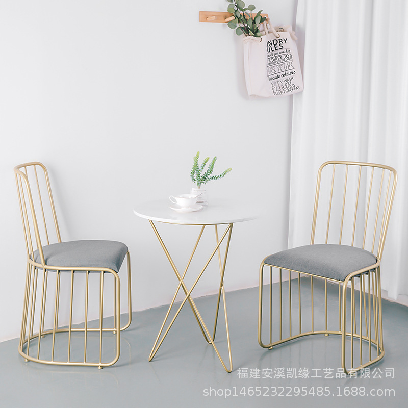 Mesa de ocio de mármol nórdico hogar sala de estar balcón mesa de ocio y silla combinación simple hierro ocio pequeña mesa redonda