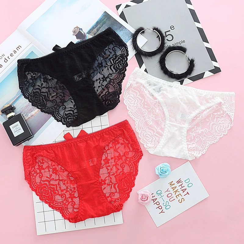 Fashionable lace sexy pants with bow, direct factory sales