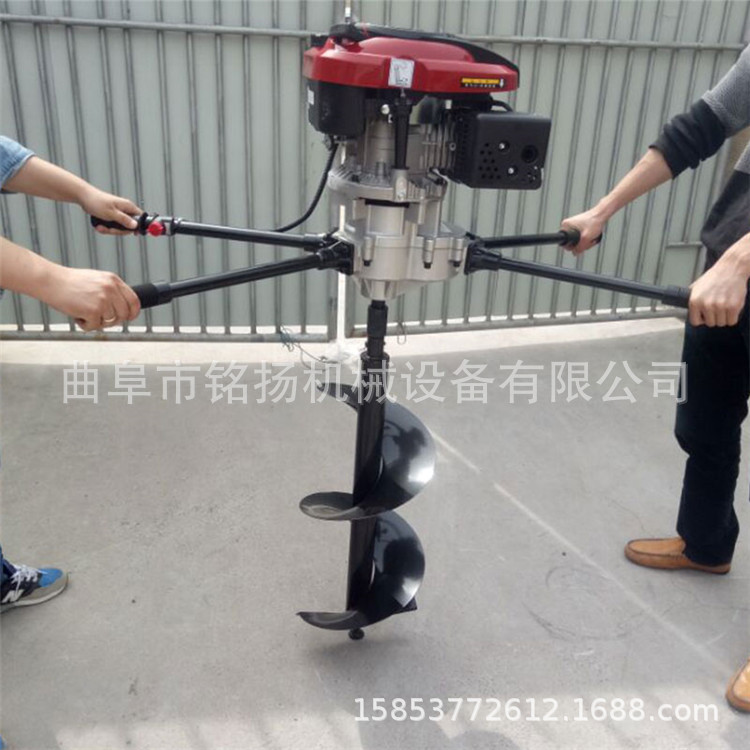 风冷单缸二冲程汽油机挖坑机高效小型电线杆植树挖坑机图片
