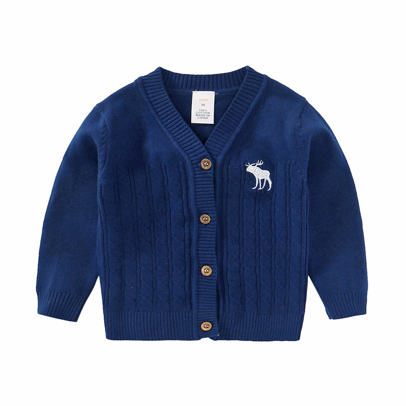 2021新款童装毛衣开胸单排扣棉衫男女童针织衫韩版男孩女孩服装|ru