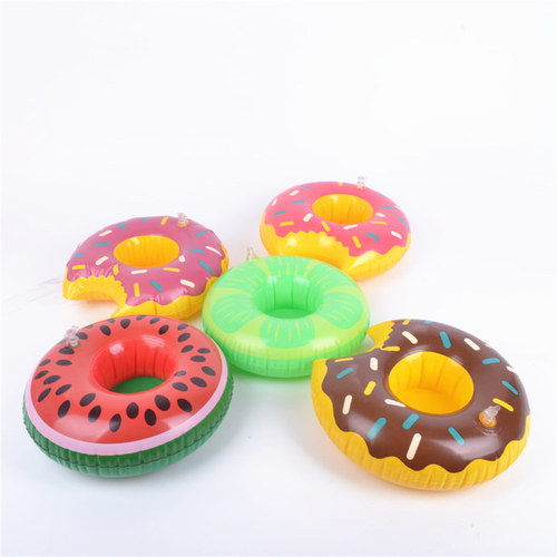 PVC inflatable water supplies coasters inflatable water floating drinks cup holders cup holders cross-border