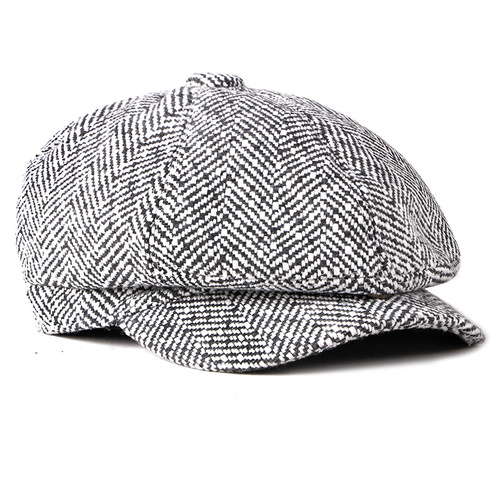 Autumn/Winter Knitted Wool Hat for Girls, Korean Style Trendy British Fashion Octagonal Hat, Men's Beret Hat, Duck Bill Hat, Painter's Hat