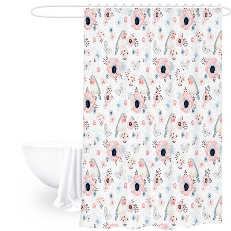 Impresión peva cortina de baño en stock Nordicins creativo transfronterizo cortina de baño cortina de baño impermeable