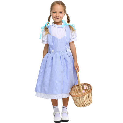 Amazon source of Halloween costumes for girls, cosplay costumes, stage drama performance costumes, Dorothy dress
