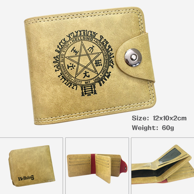 Song of hell anime leather short hidden buckle wallet akatz royal state education Knights fold wallet