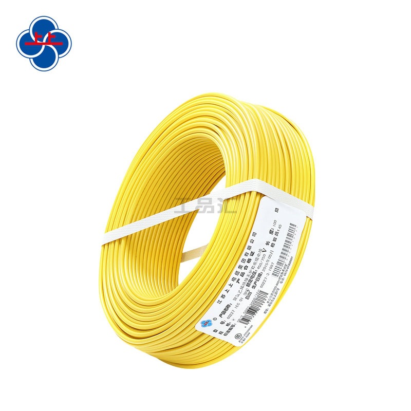 上上电缆 聚氯乙烯绝缘无护套电缆；BV6 黄色100m/卷