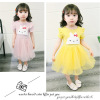 Summer cartoon rabbit with bow, dress for princess, children's clothing, wholesale