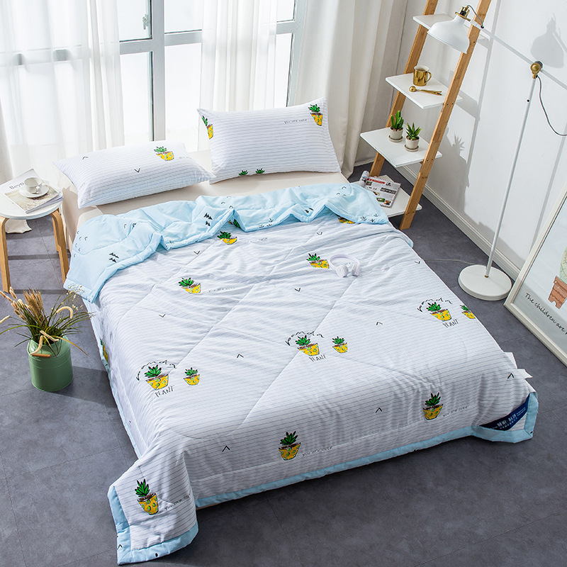 全棉印花夏凉被可水洗空调被卡通纯棉外贸单双人夏天被子礼品包装|ru