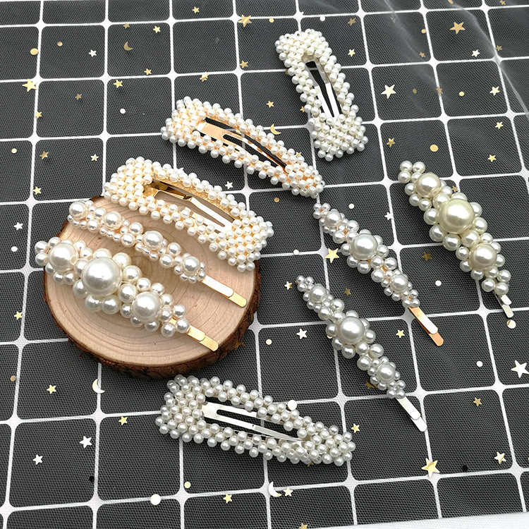 Retro French Hairpin Romantic Pearl Duckbill Clip Pearl Girl Side Clip Headdress Wholesale Nihaojewelry display picture 8