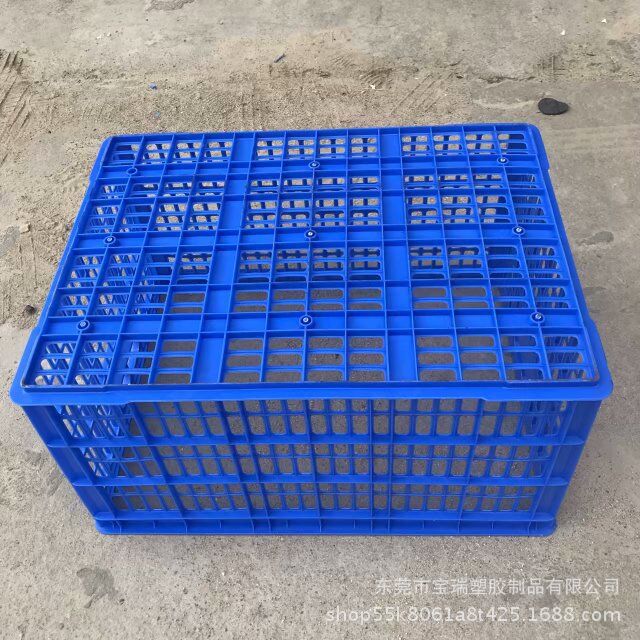 带铁耳塑料箩筐 蔬菜水果配送周转箩筐 食品物流运框