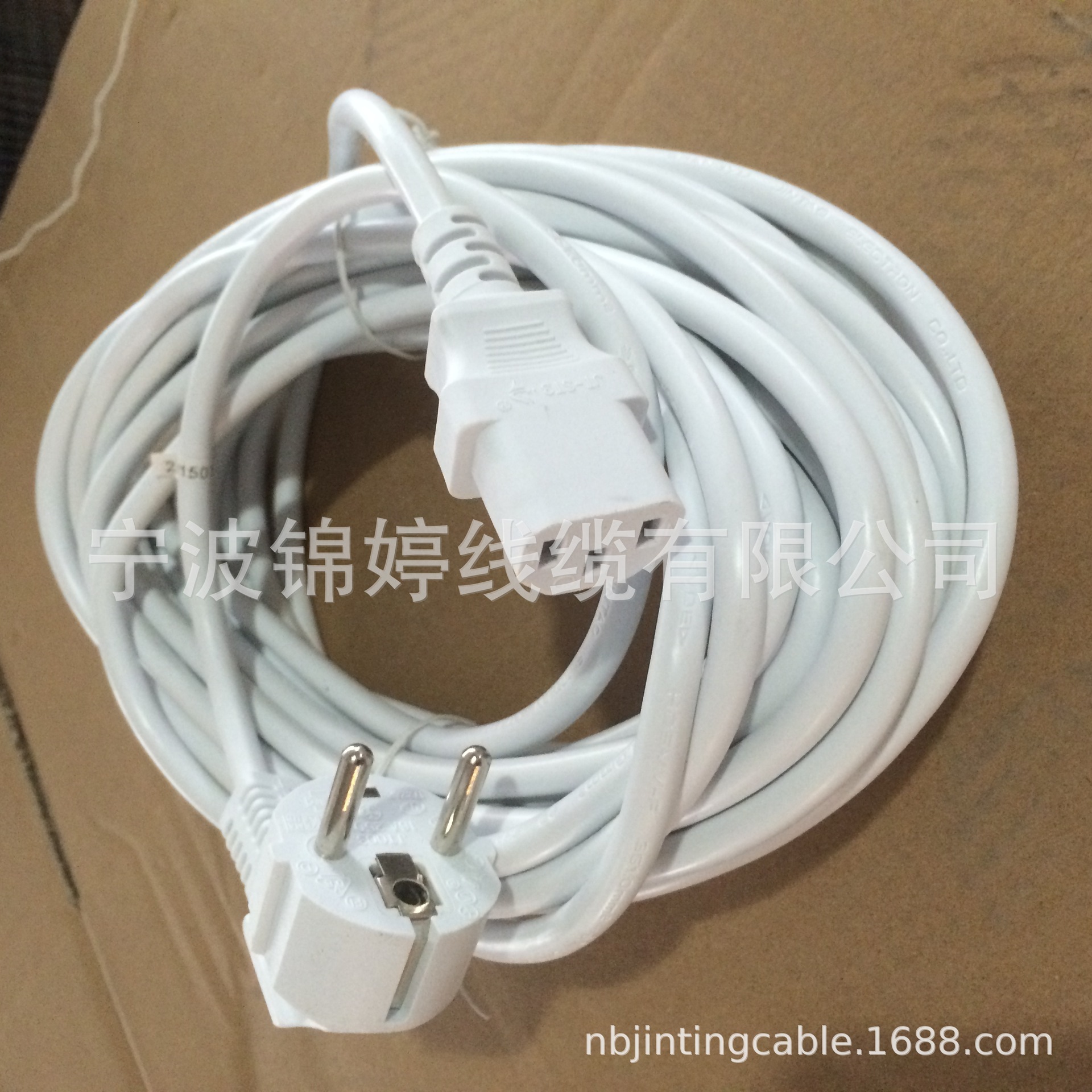 欧洲白色VDE电源线