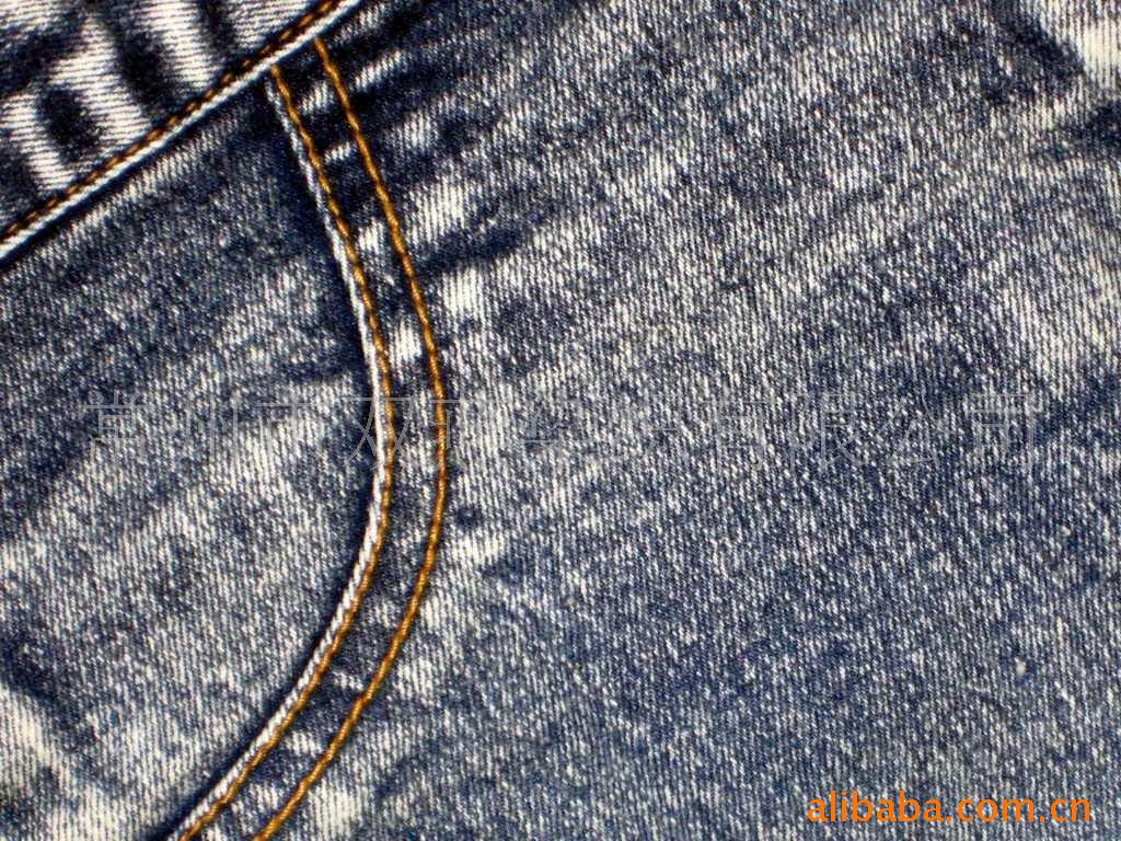 【厂家直销】靛蓝棉涤弹力牛仔布，水洗磨白牛仔布（SY-017A#）
