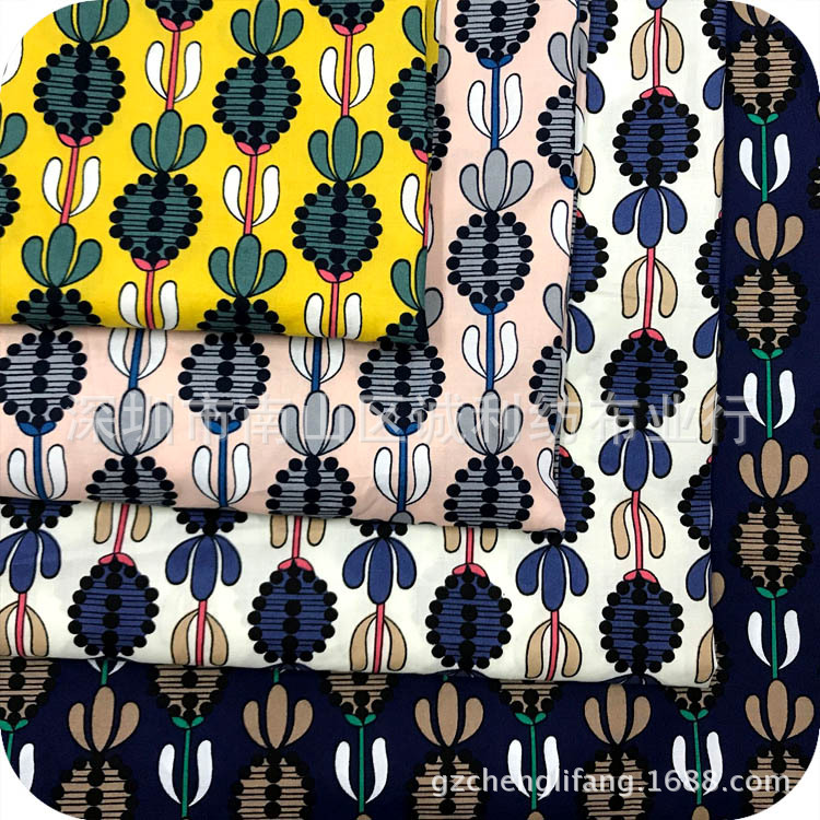 春夏连衣裙印花布 民族花纹图案 衬衫印花面料童装上衣印花面料布