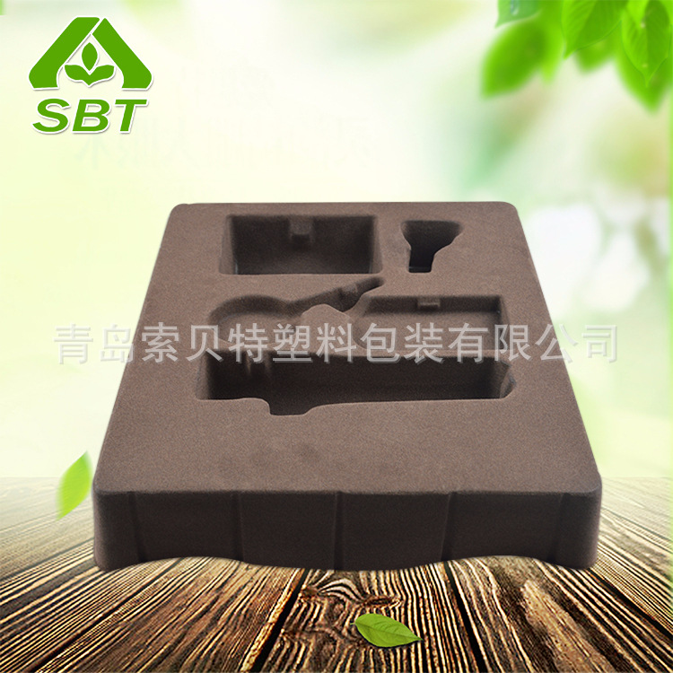 户外运动用品植绒托盘 通用包装ps植绒咖啡色 可来样定制