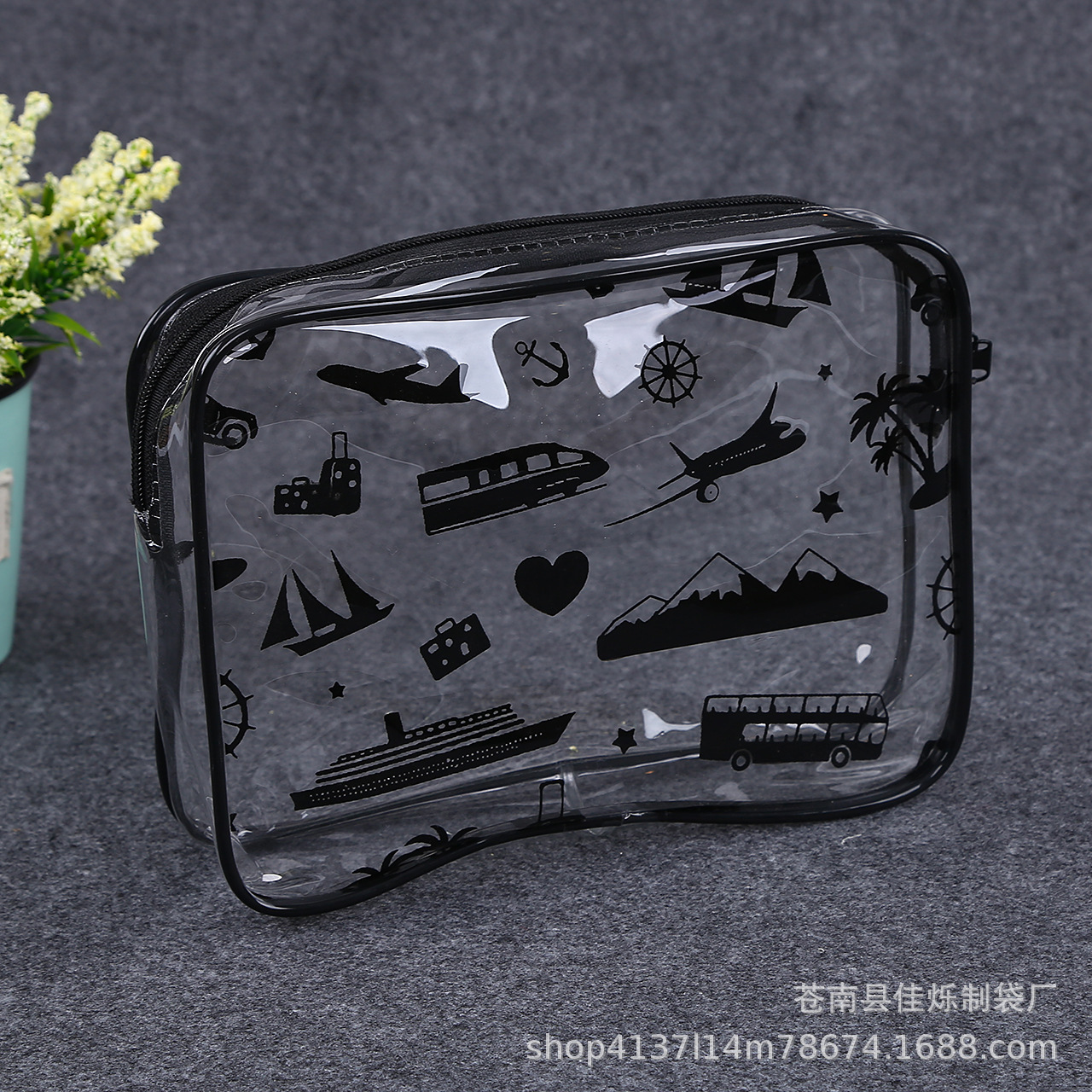 厂家直供多色PVC拉链袋批发EVA洗漱收纳袋便携旅行包装袋印花LOGO