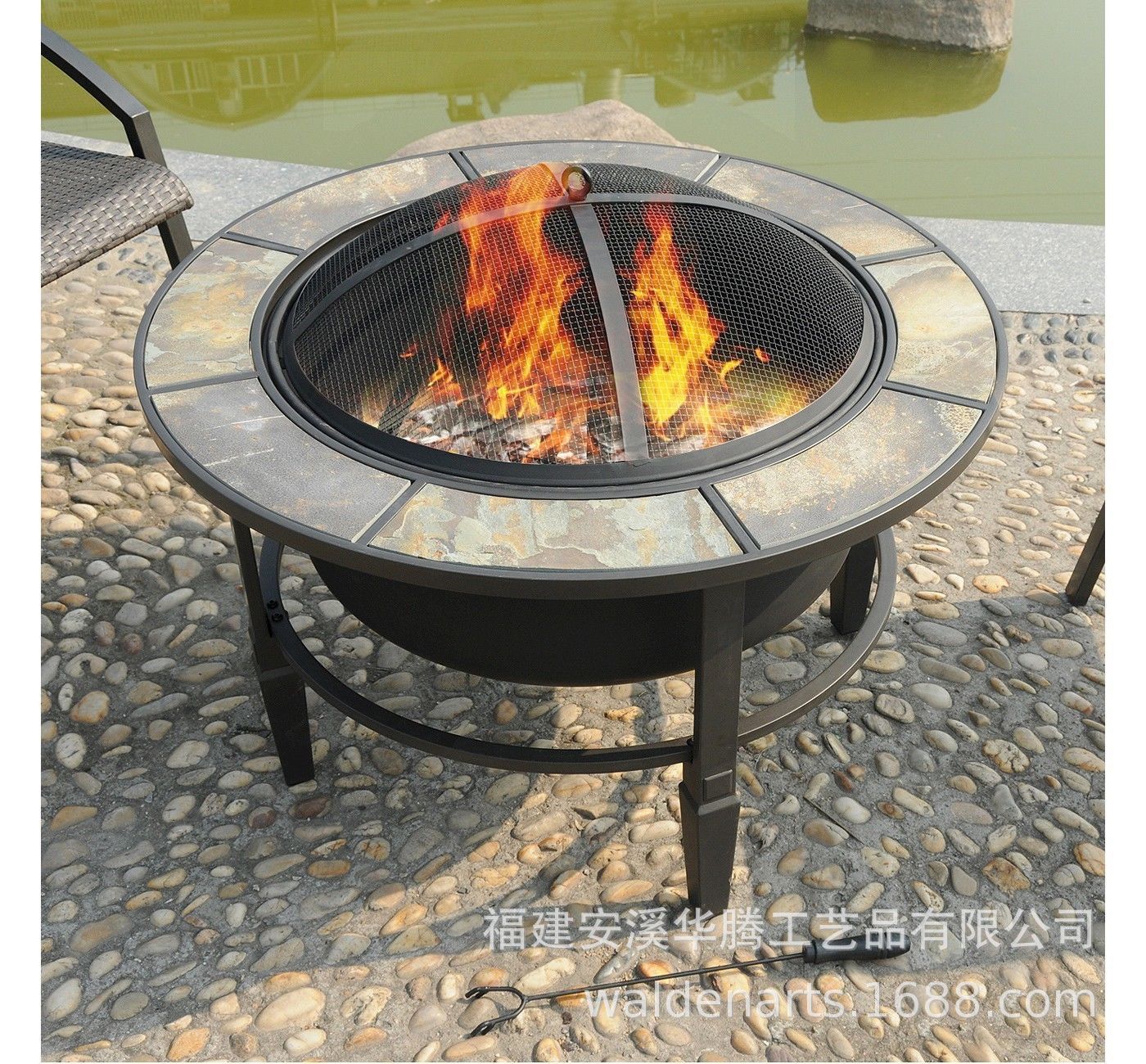 厂家直销  铁艺马赛克火炉 /户外室内燃木炭烤暖炉取暖炉