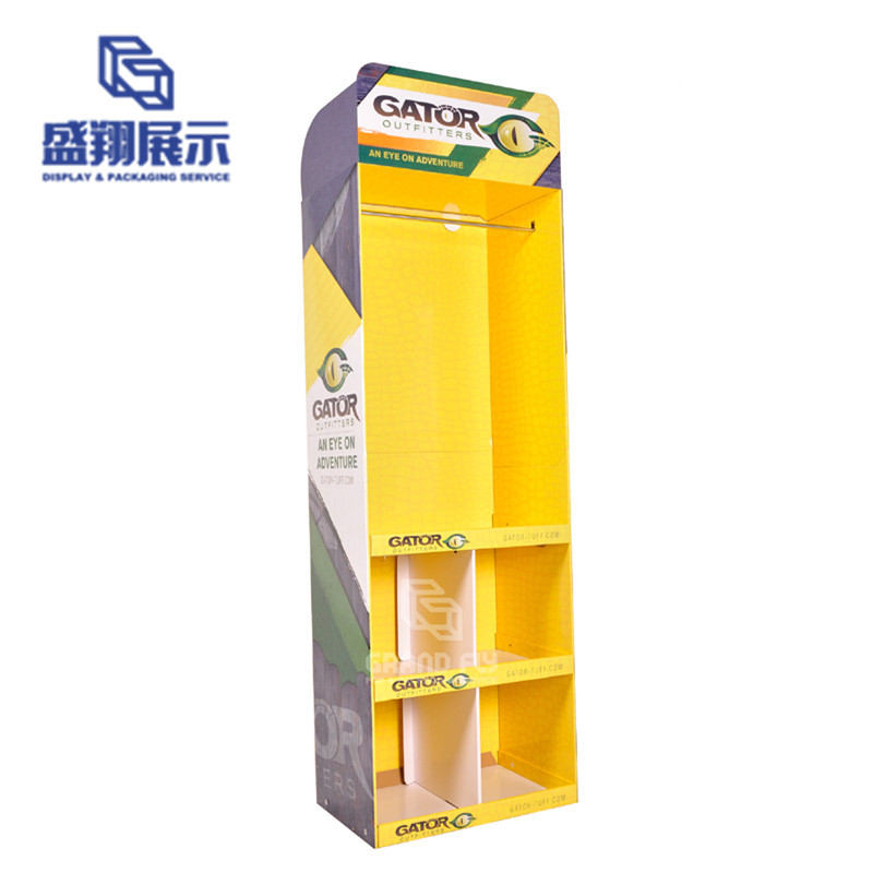 源头厂家高强度硬纸板商超服饰纸展示架 鞋帽服饰纸货架生产