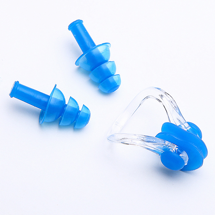 硅胶盒装鼻夹耳塞套装游泳装备用品儿童成人防水批发耳塞鼻夹方盒|ms
