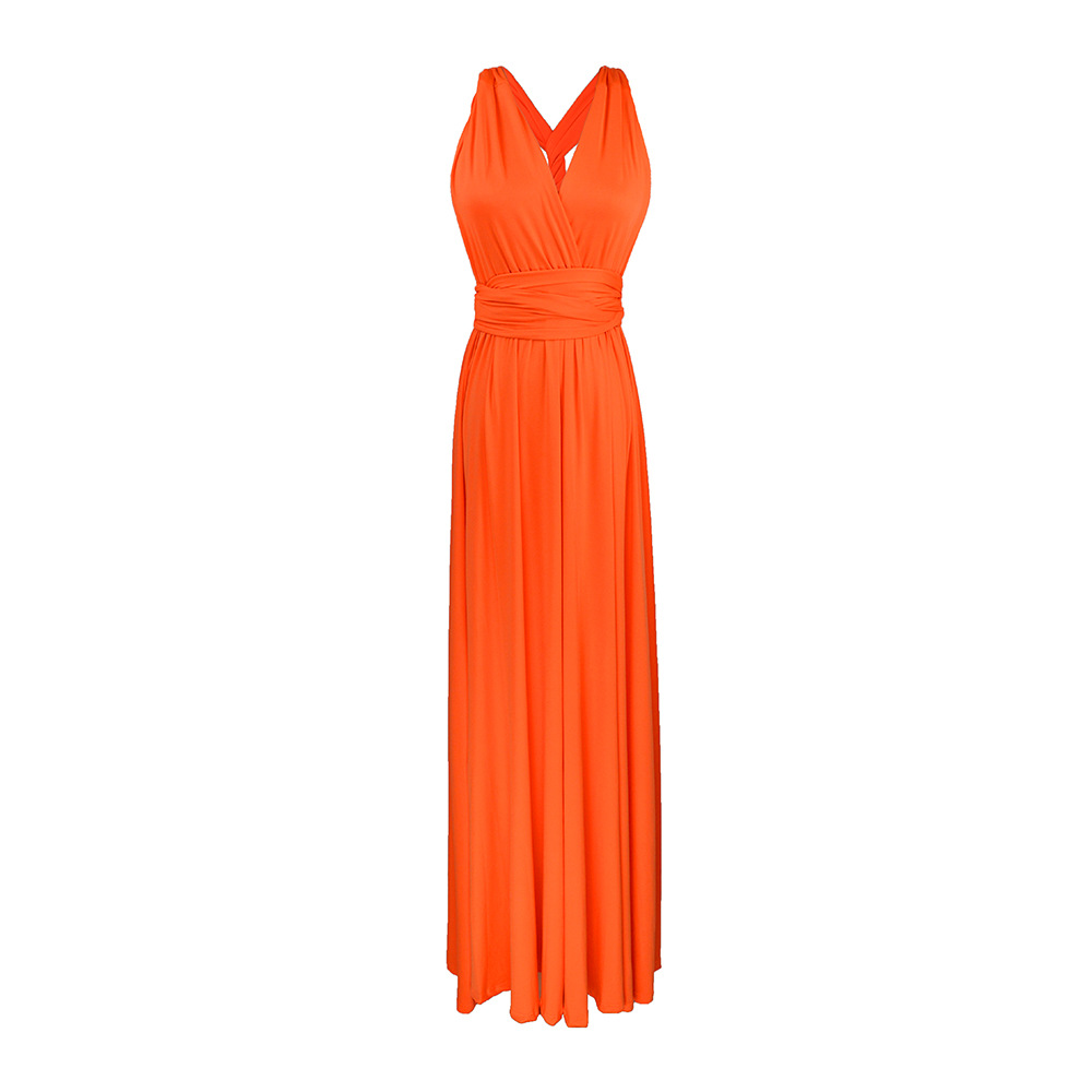 Women's A-line Skirt Fashion Collarless Patchwork Sleeveless Solid Color Maxi Long Dress Daily display picture 39