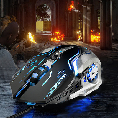 Sword Wolf USB Wired luminescence mouse Mechanics Feel Breathing light adjust 6 keys Eat chicken game mouse Cross border Selling