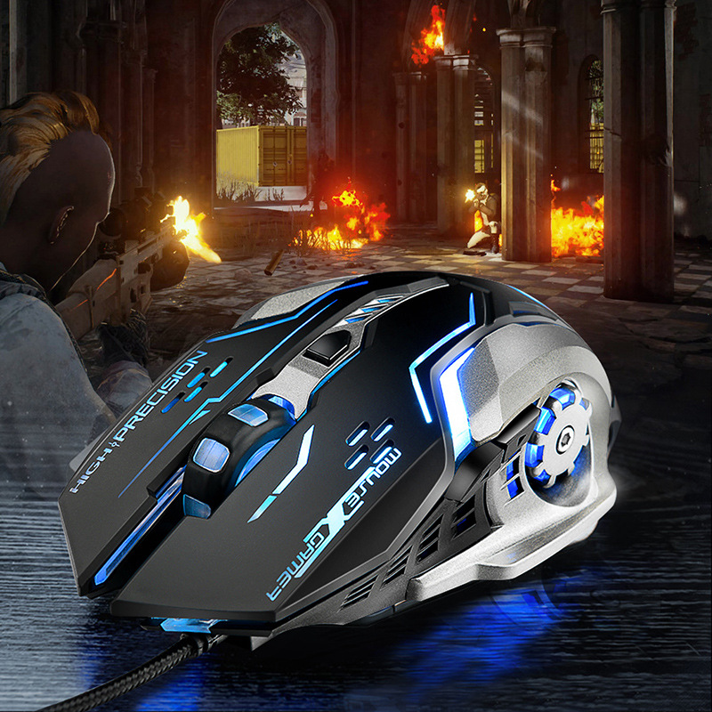 Sword Wolf USB Wired luminescence mouse Mechanics Feel Breathing light adjust 6 keys Eat chicken game mouse Cross border Selling