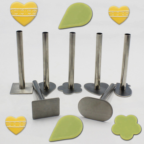 Factory direct sales stainless steel pineapple cake hand pressed mold biscuit push mold push push music flattening mold biscuit push plate