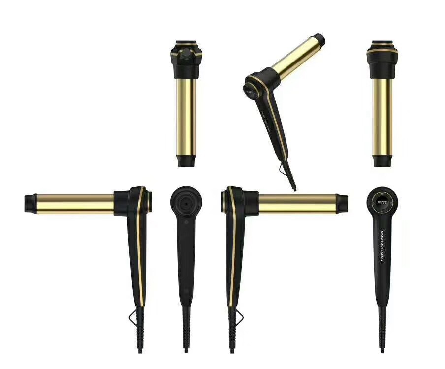 2018外贸新款90度卷棒智能省力恒温不伤发陶瓷喷油卷发棒