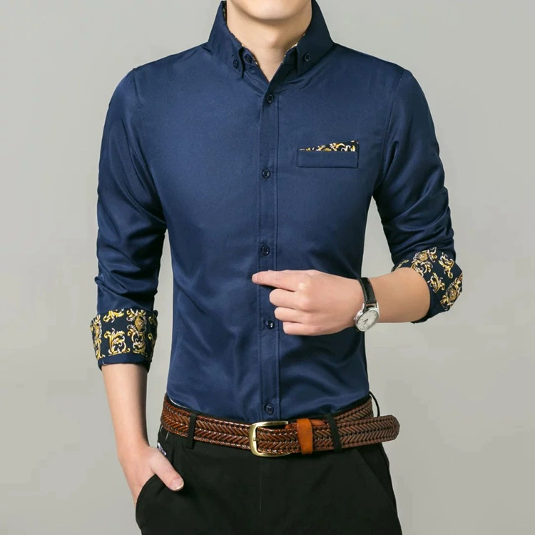 Осенние и зимние новые мужские рубашки с длинными рукавами