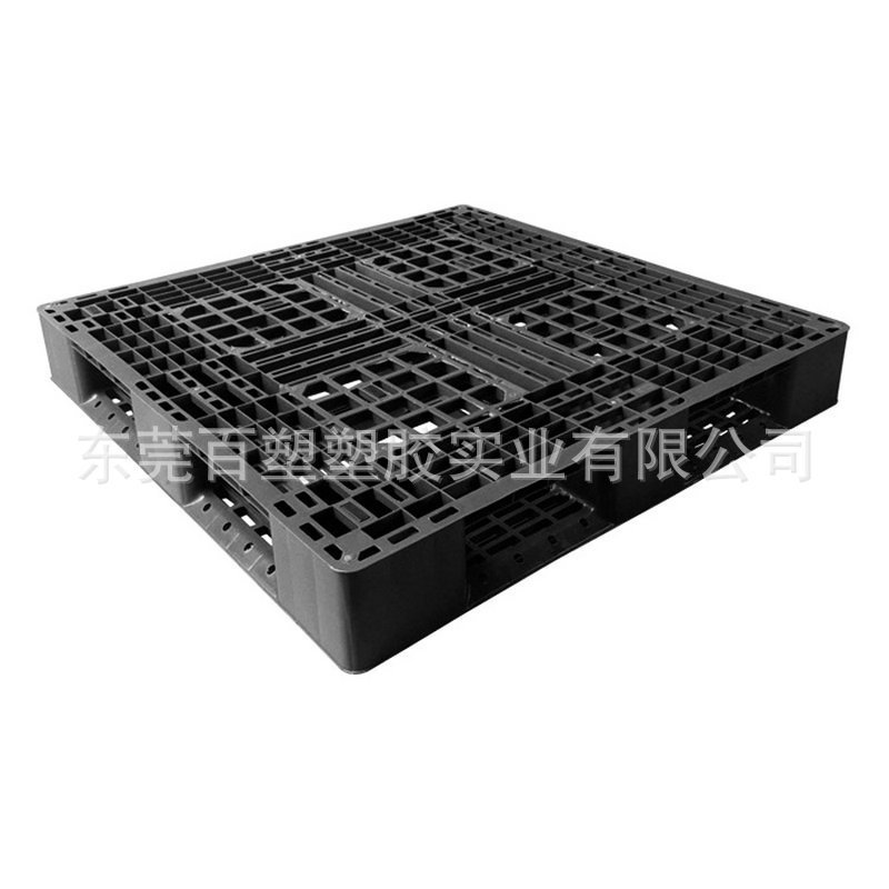 1200*1000*150一次性出口黑色田字网格塑料托盘仓库叉车托盘卡板