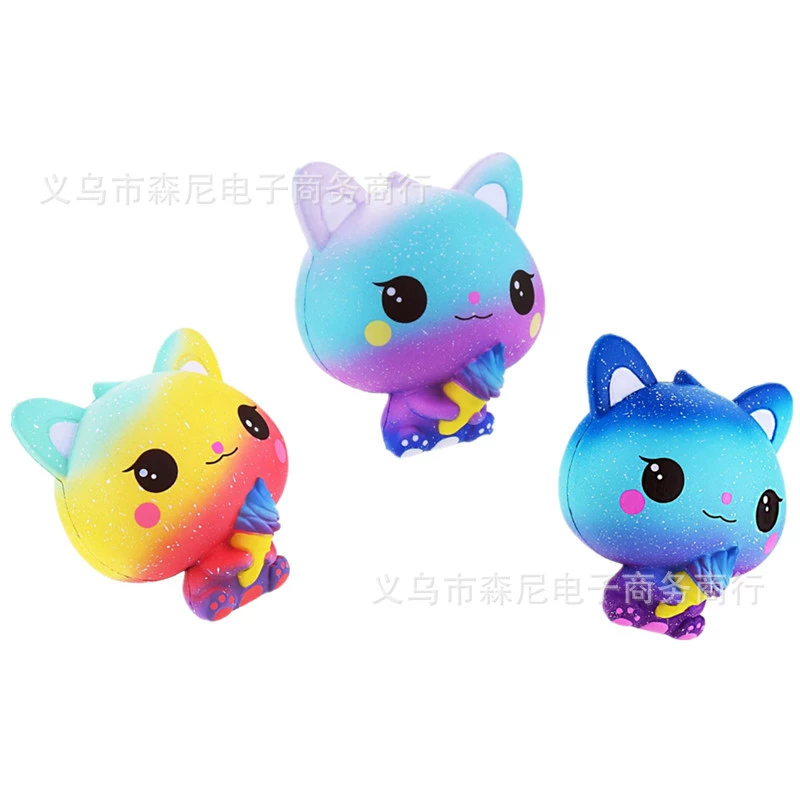 Игрушка-мягкая модель (Xibao) Мороженое-Кот — полиуретан, медленное восстановление, с ароматом, 6.7×5.5×5.8 см