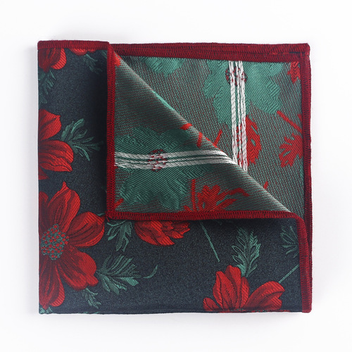 Drop shipping floral pattern polyester jacquard men's and women's square scarf pocket square party casual accessories bow tie set