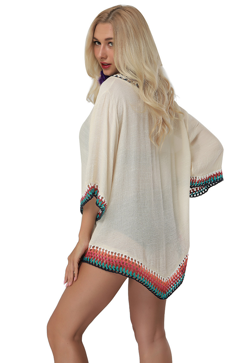 Lace Crochet Cover Up Sheer Knitted Top Beachwear Versatile Layering Wholesale Available customizable