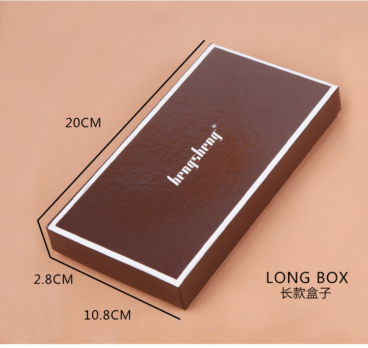 66g Weight String Closure Type Business, Travel Occasion Solid Color Pattern Unisex Gender Fashion Style Square Shape Grey, Black Color Brand Gift Box Wallet Clutch Bag Long And Short Gift Box 3