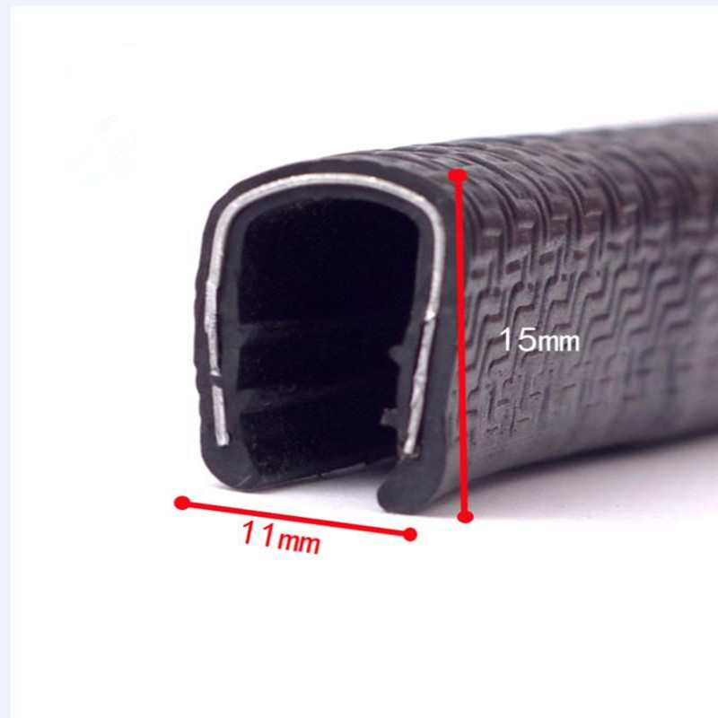 U型密封条橡胶包边条密封防撞条卡槽骨架U型条锋利钣金边缘保护条