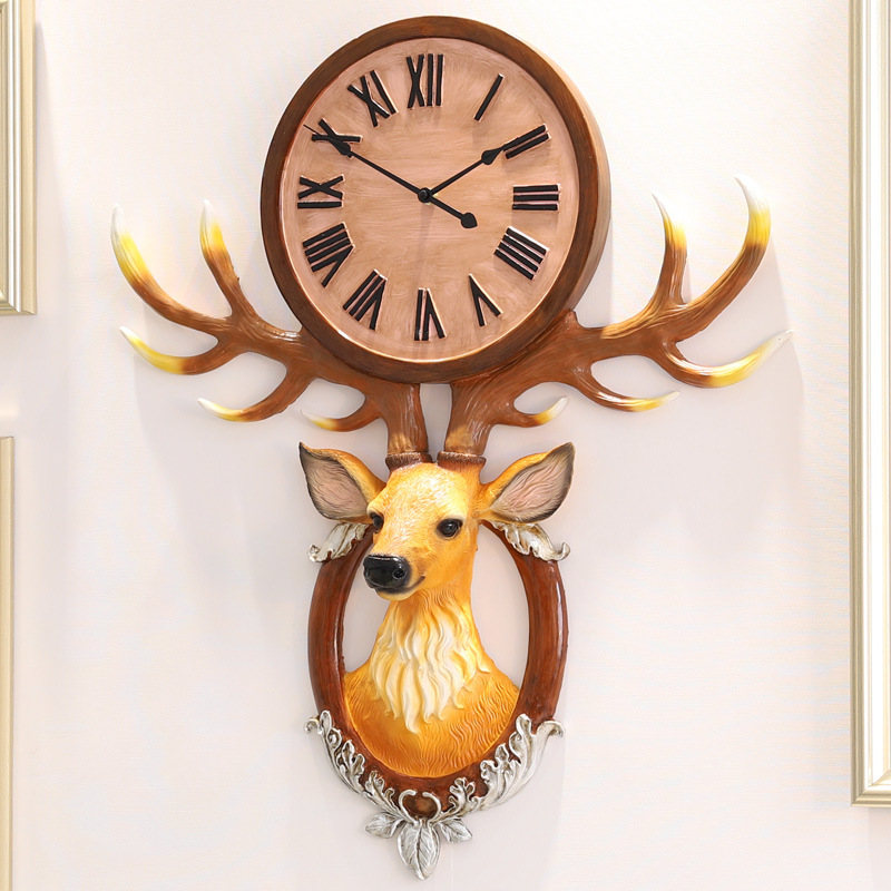 Deer head creative clock