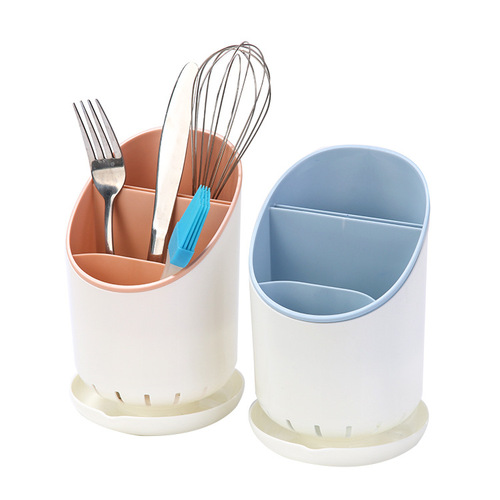 Kitchen chopstick cage creative multi-functional double-layer draining tableware storage box household divided format plastic chopstick cage