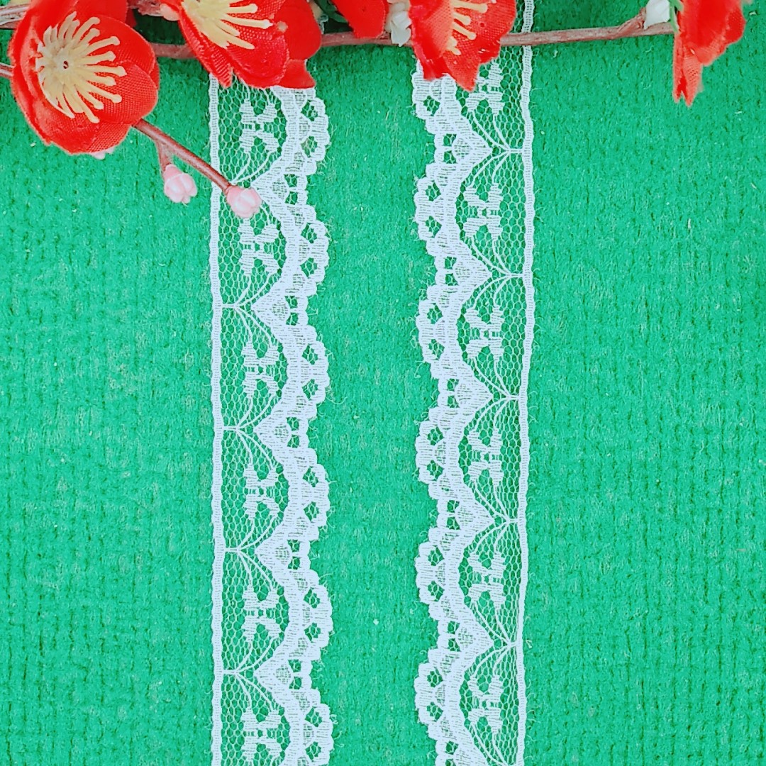 2.5cm宽 锦纶无弹 黑白色现货花边 裙装裙摆修饰花边辅料