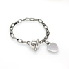 Fashionable bracelet stainless steel heart-shaped, golden jewelry with letters, pink gold